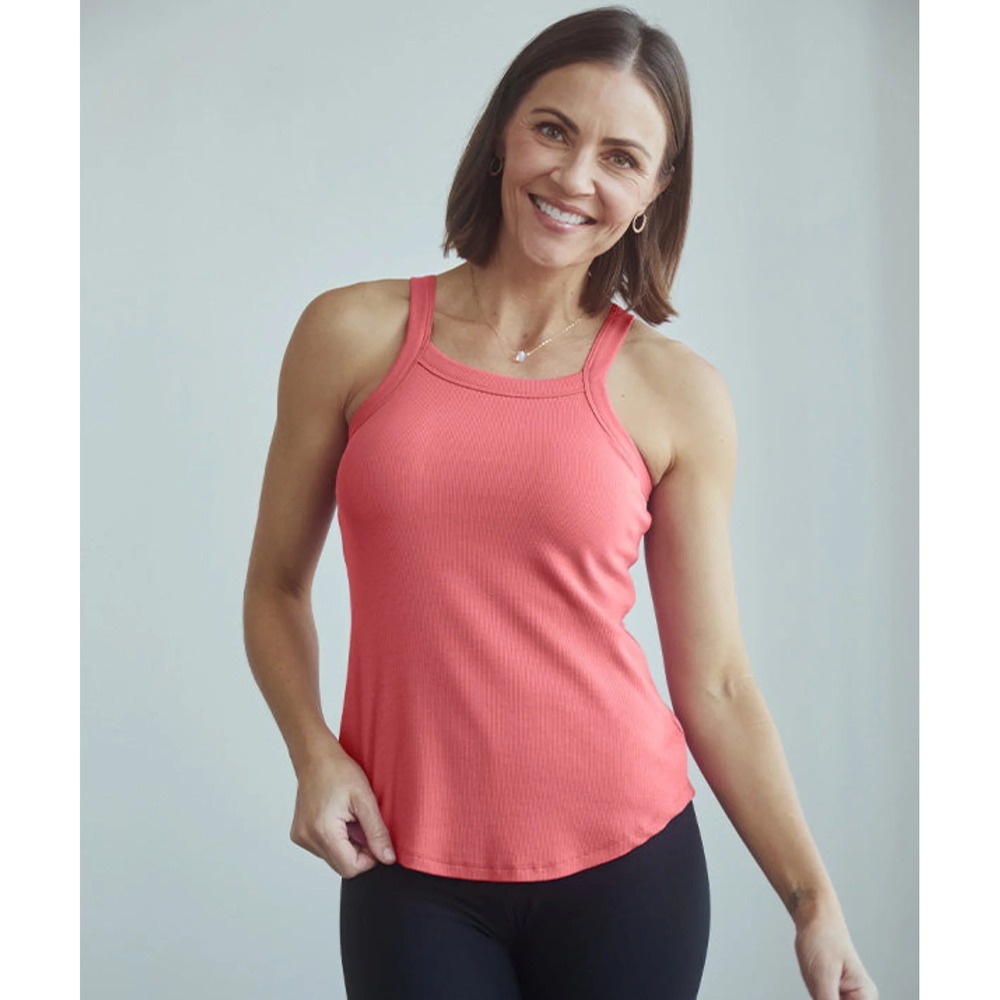 SheBird Fly Free Ribbed Cami Pink Tank Top Size 5 M/L